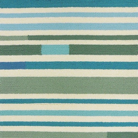 AQUA-BLUE AND SAGE RUNNER RUG - Picture 2 of 4